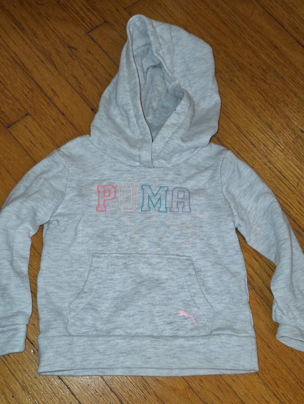 Puma Kids Graphic Logo Pullover Hoodie Boys 18M Gray